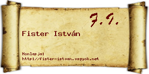 Fister István névjegykártya